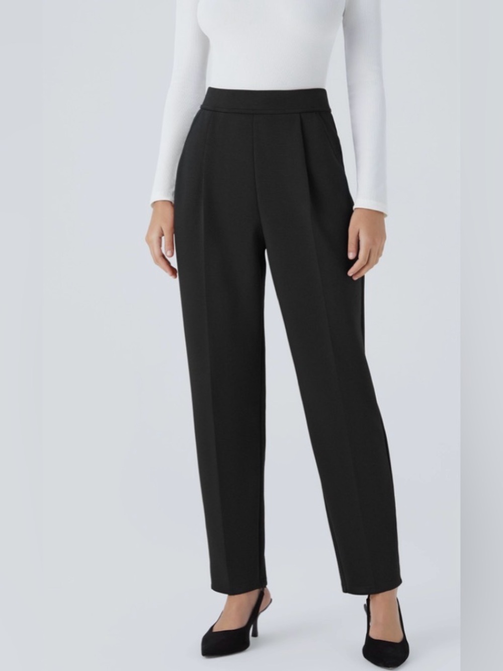 HALARA Tall High Waist Black Tapered Work Pants - MSRP $53 NWOT Med Tall Long